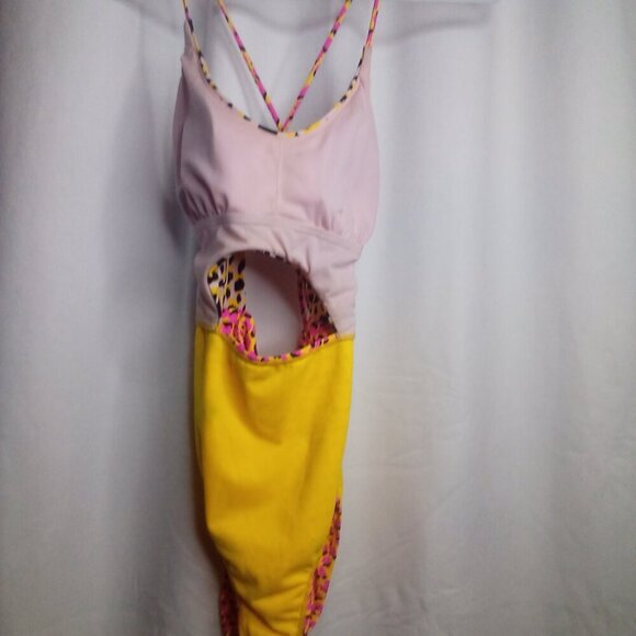 Arizona Jeans Co. Swimsuit L Women One Piece High Cut Animal Print Colorful - Picture 3 of 14